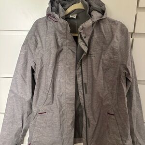 Gray Hooded Rain Jacket